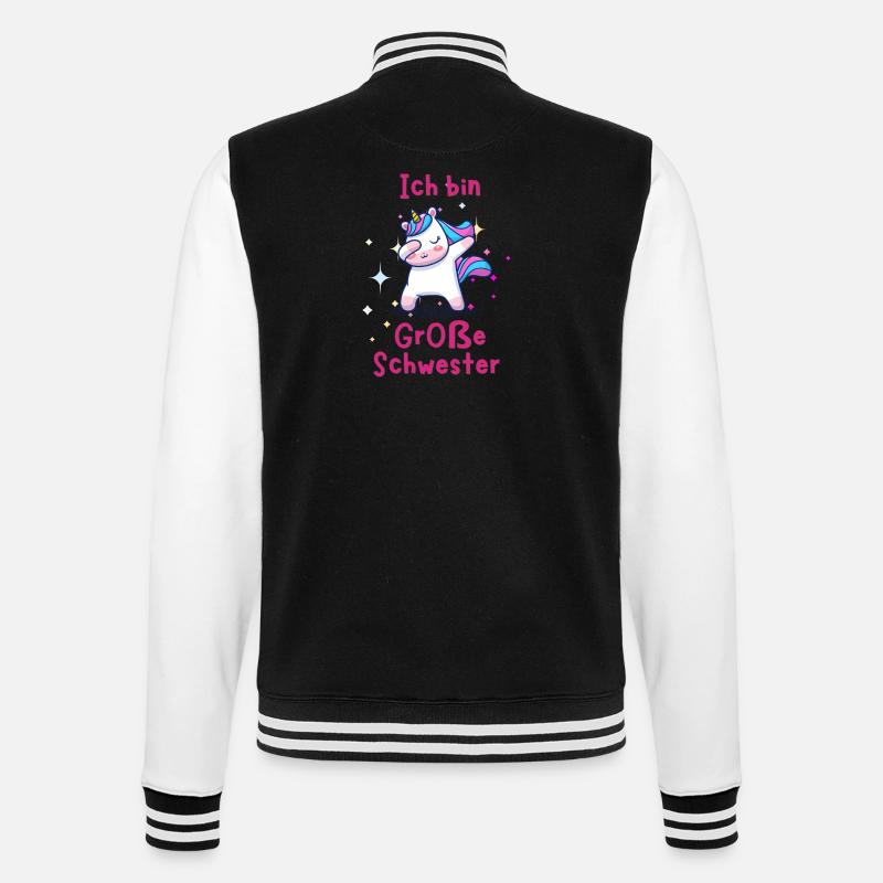große Schwester - College-Sweatjacke - Schwarz/Weiß