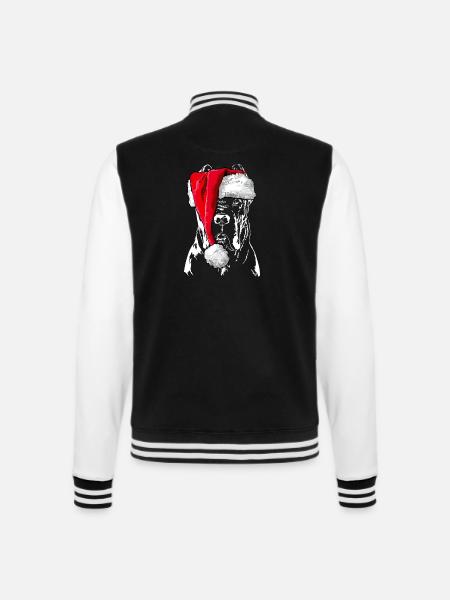 Santa CANE CORSO Weihnachten Hunde Hund Wilsigns - College-Sweatjacke - Schwarz/Weiß