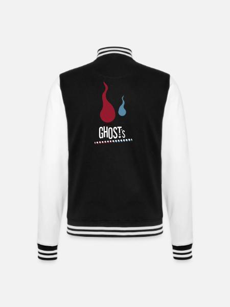 Geist der Seele Geist der Geister | Rot und Blau - College-Sweatjacke - Schwarz/Weiß
