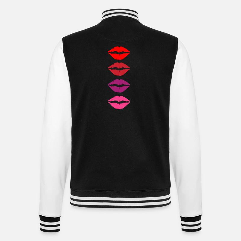 Bouche de rouge à lèvres - Veste Teddy - noir/blanc