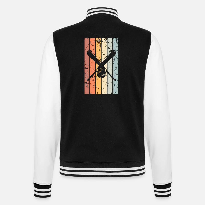 Baseball - College-Sweatjacke - Schwarz/Weiß