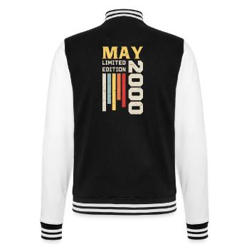 Mai 2000 - Geburtstagsgeschenk geboren im Mai 2000 Mai - College-Sweatjacke - Schwarz/Weiß - Hinten - Marisol (170cm)