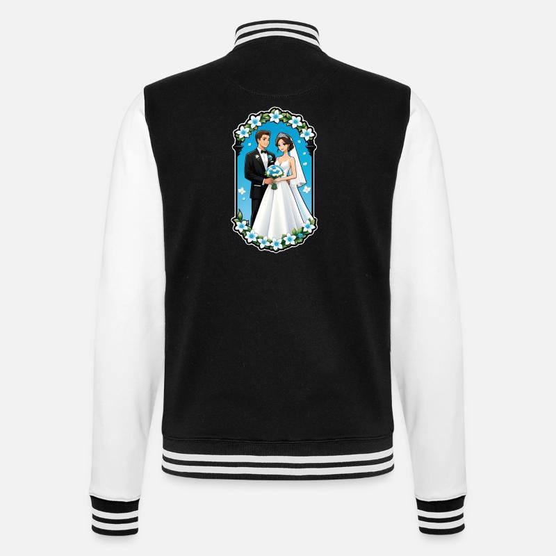 Just Married - For Wedding - College Sweat Jacket - black/white