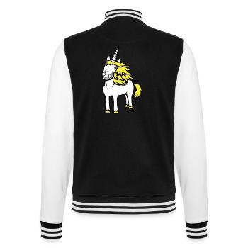 Unicorn Pretty Hair Cute Friendly Cartoon Horse - College Sweat Jacket - black/white - Back - Marisol (170cm)