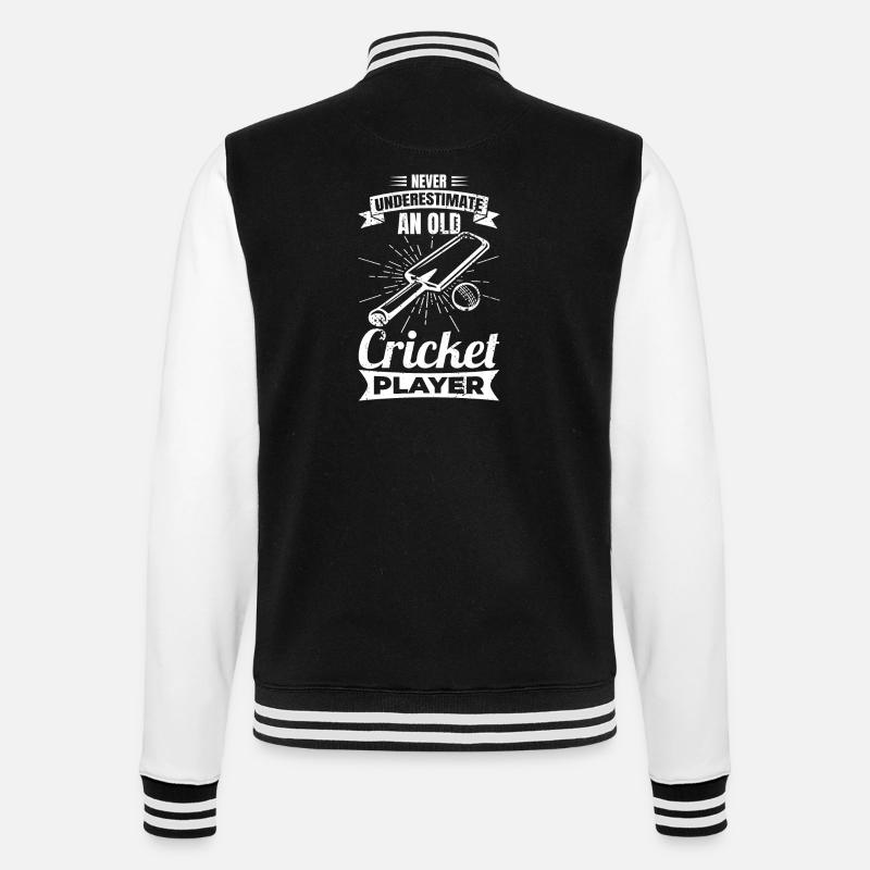 Never underestimate old cricketers - College Sweat Jacket - black/white