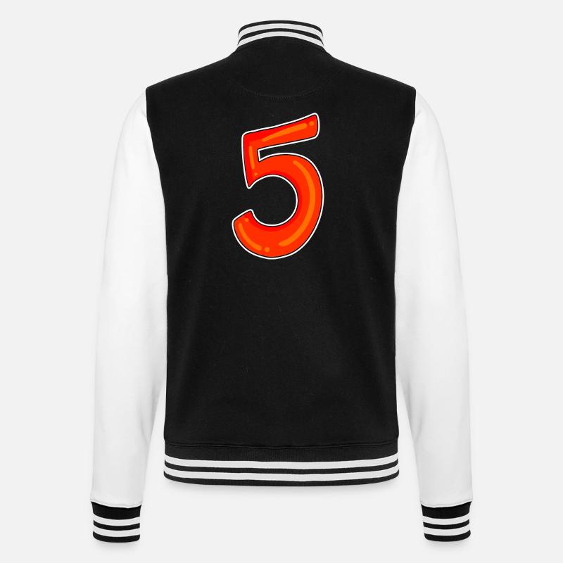 Symbole de cinq chiffres 5 - Veste Teddy - noir/blanc