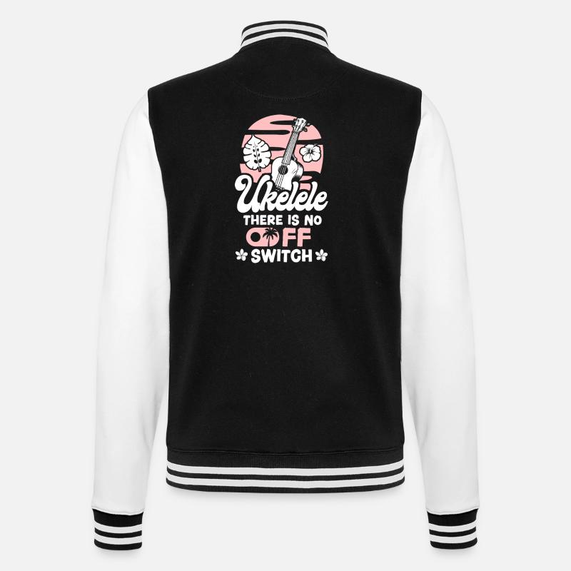 Ukulélé hawaïen Ukulélé Ukulélé là-bas - Veste Teddy - noir/blanc