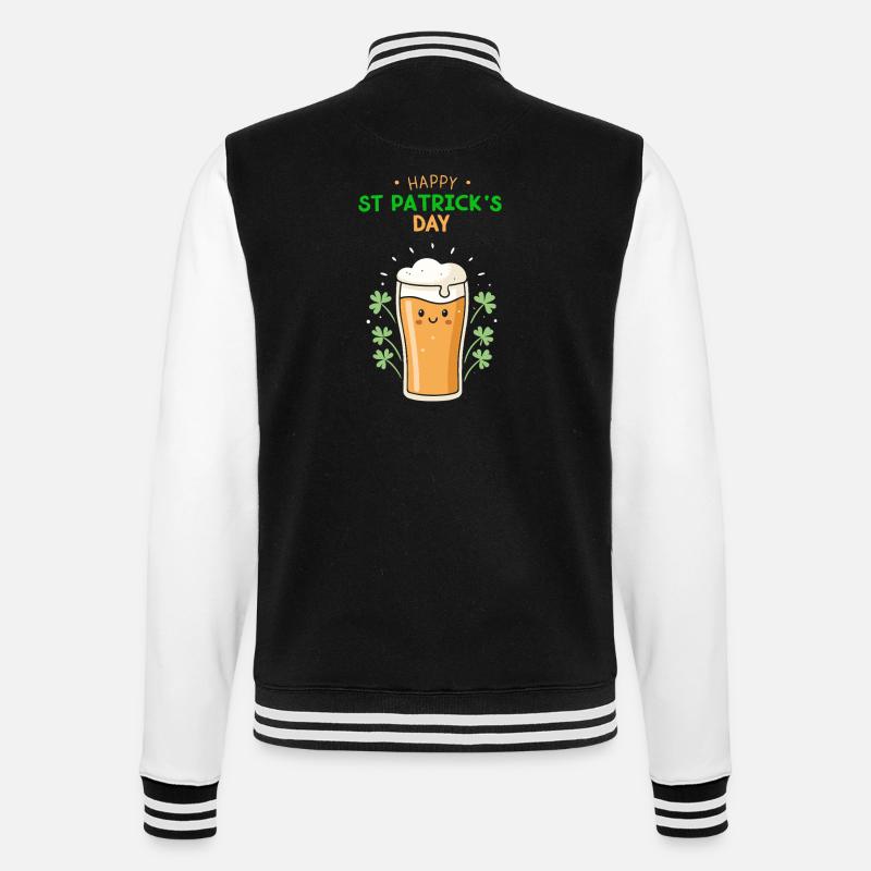 Happy St Patrick's Day Beer - College Sweat Jacket - black/white