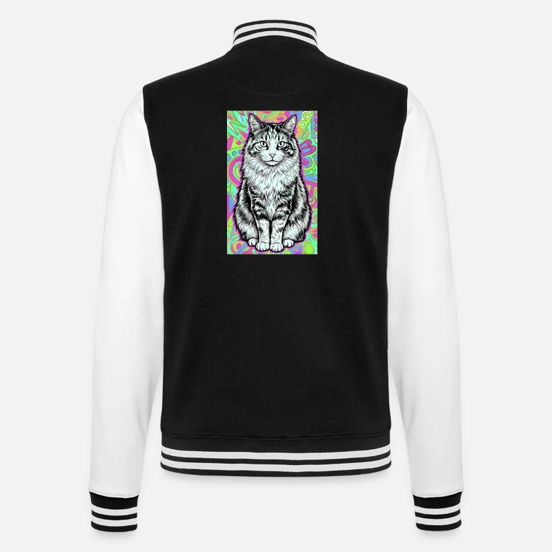 cat - College Sweat Jacket - black/white