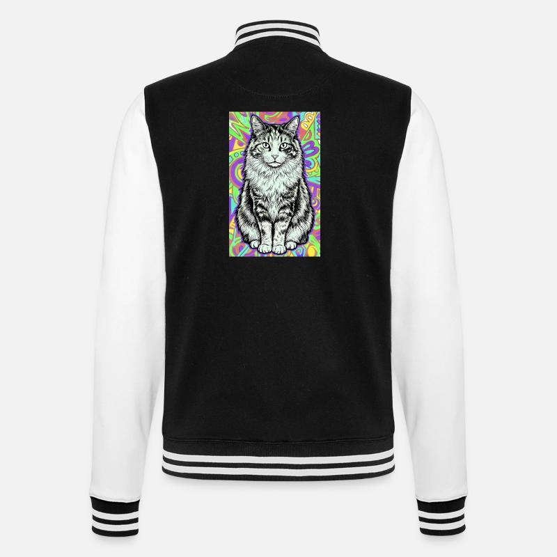 cat - College Sweat Jacket - black/white