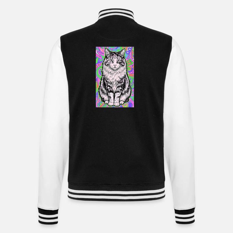 cat - College Sweat Jacket - black/white