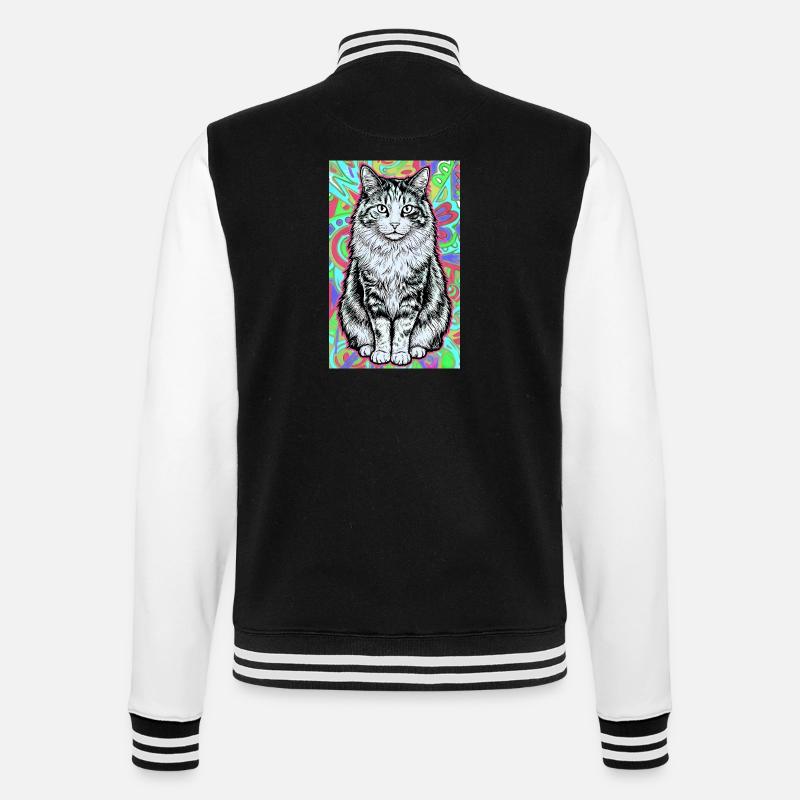chat - Veste Teddy - noir/blanc
