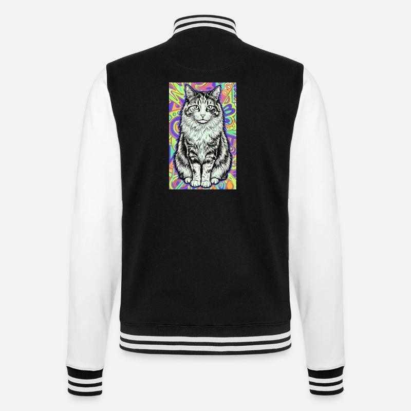 chat - Veste Teddy - noir/blanc