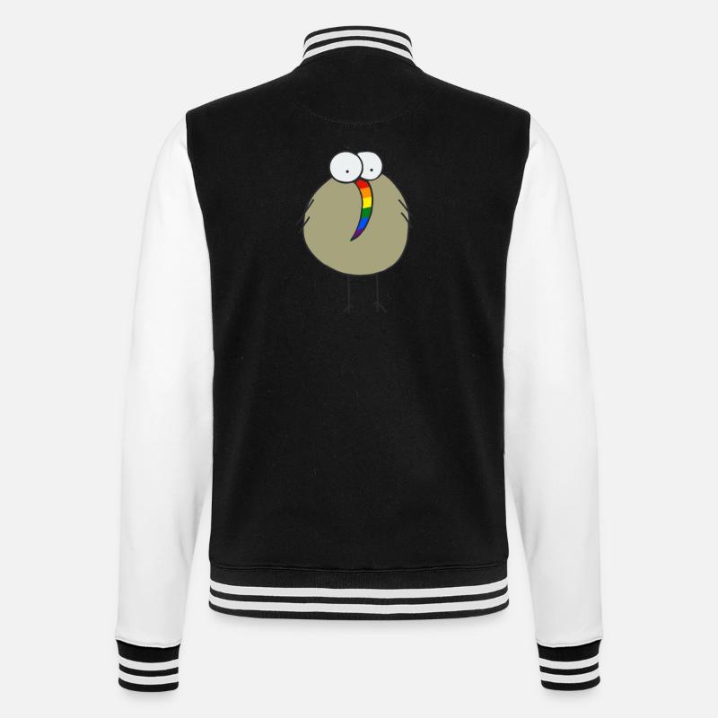 Regenbogenkiwi - College-Sweatjacke - Schwarz/Weiß