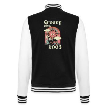 Groovy since 2006 with retro graphics - College Sweat Jacket - black/white - Back - Marisol (170cm)