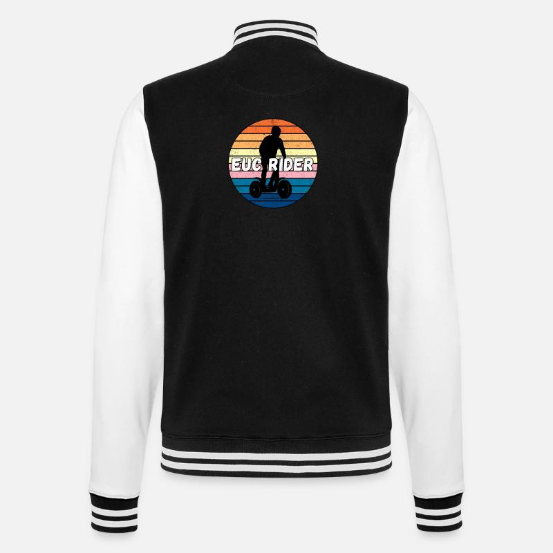 Elektrischer Einradfahrer. EUC-Reiter - College-Sweatjacke - Schwarz/Weiß