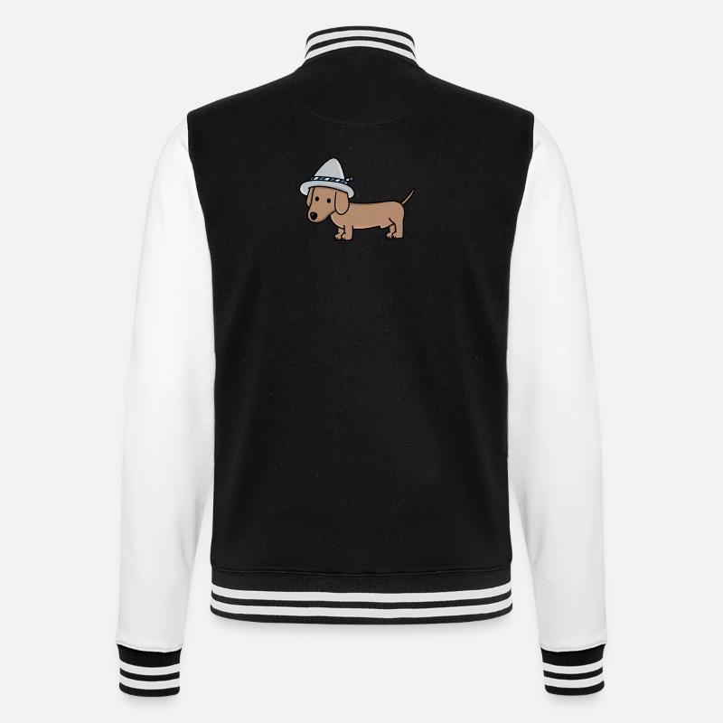 German Dackel - College-Sweatjacke - Schwarz/Weiß