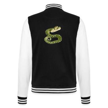 Snake reptile green white - College Sweat Jacket - black/white - Back - Marisol (170cm)