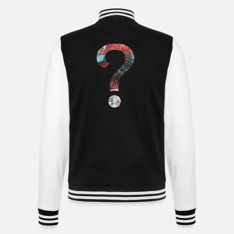 Abstract Question Mark - College Sweat Jacket - black/white
