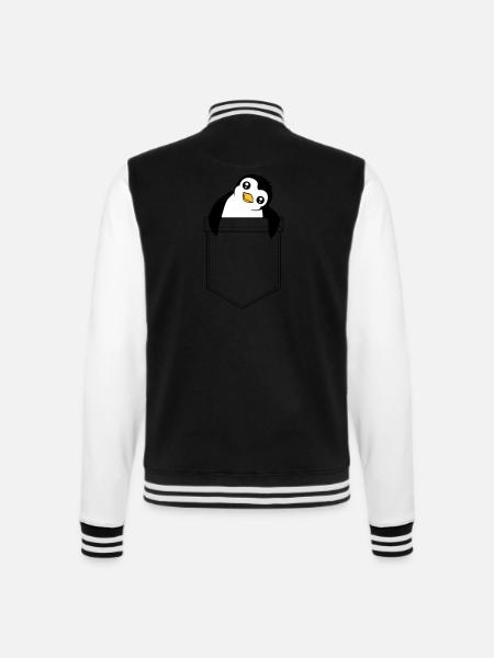Süßer Kleiner Pinguin Brusttasche Reise Tasche - College-Sweatjacke - Schwarz/Weiß