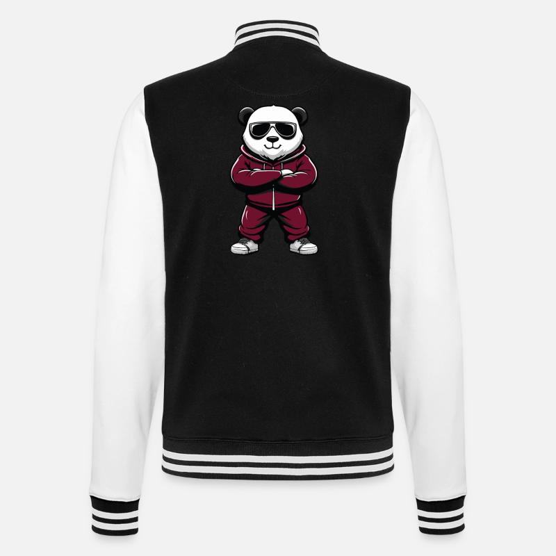 Panda Cool Comic - College Sweat Jacket - black/white