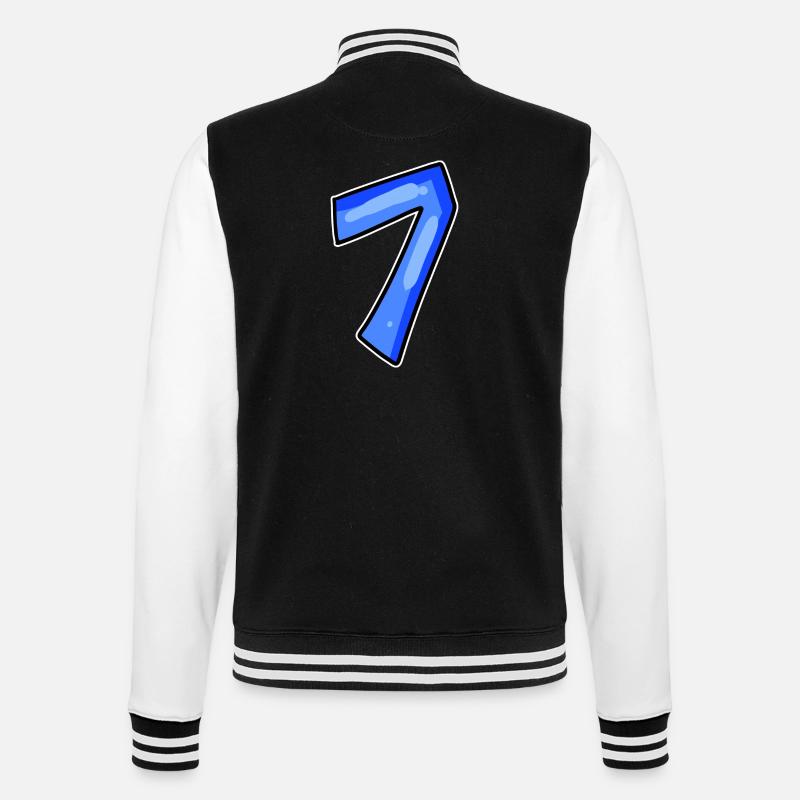 Number 7 Number - College Sweat Jacket - black/white