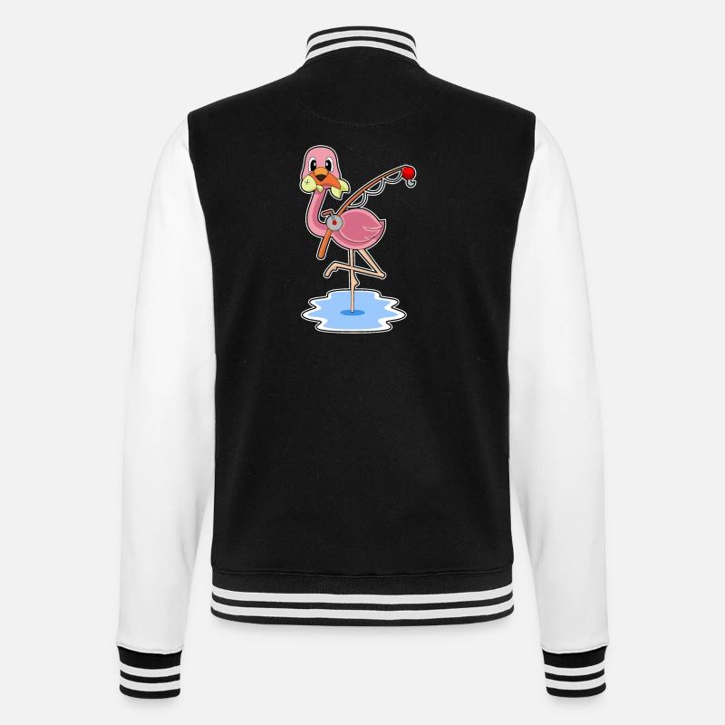 Flamant rose Pêcheur Pêche - Veste Teddy - noir/blanc