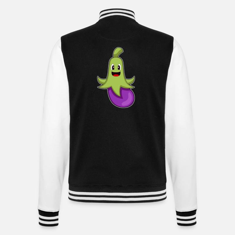 Octopus Eggplant - College Sweat Jacket - black/white
