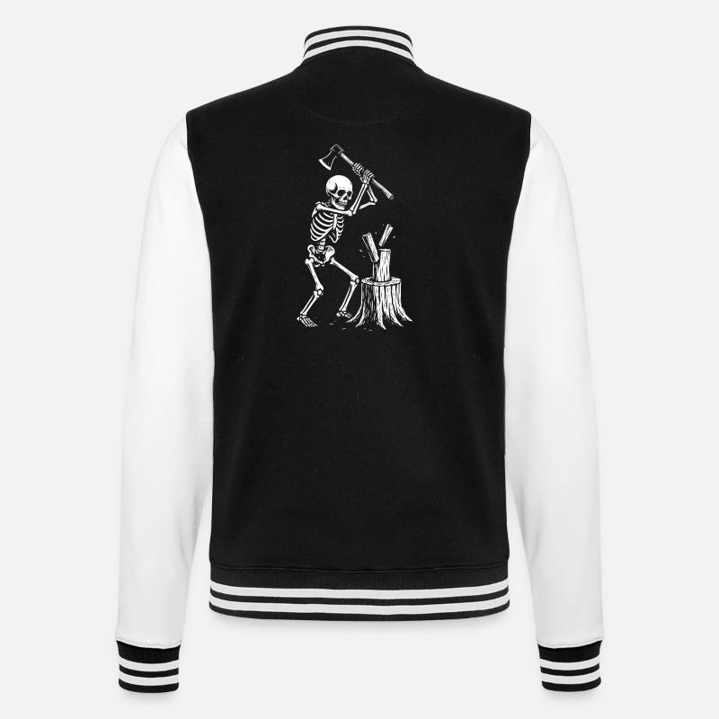 Silhouette du bûcheron squelette - Veste Teddy - noir/blanc