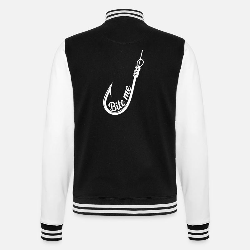 Bite Me Hook Grafik - College-Sweatjacke - Schwarz/Weiß
