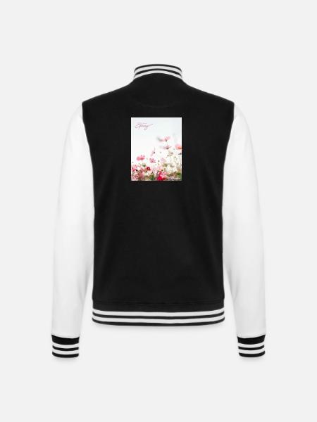 Frühlingsblumen - College-Sweatjacke - Schwarz/Weiß