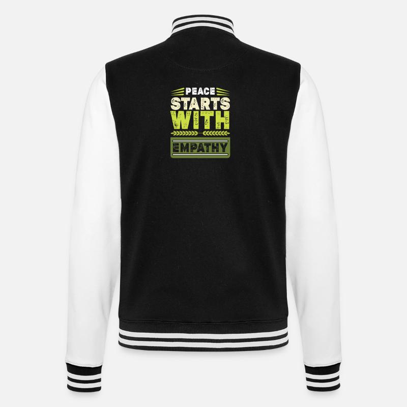 Peace stars with Empathy - College-Sweatjacke - Schwarz/Weiß