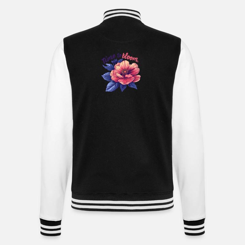 Il est temps de fleurir. Time To Bloom - Veste Teddy - noir/blanc