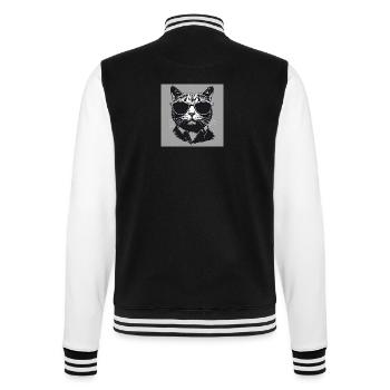 Cool Cat#2 - College-Sweatjacke - Schwarz/Weiß - Hinten - Marisol (170cm)