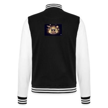 Space Cat Kaffee - College-Sweatjacke - Schwarz/Weiß - Hinten - Marisol (170cm)