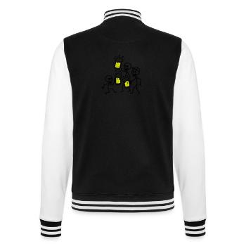 Bier Team Skelett - College-Sweatjacke - Schwarz/Weiß - Hinten - Marisol (170cm)