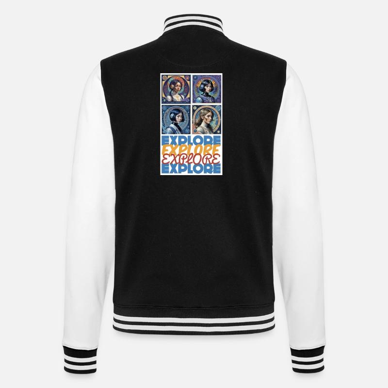 Explore beyond the Limits - College Sweat Jacket - black/white