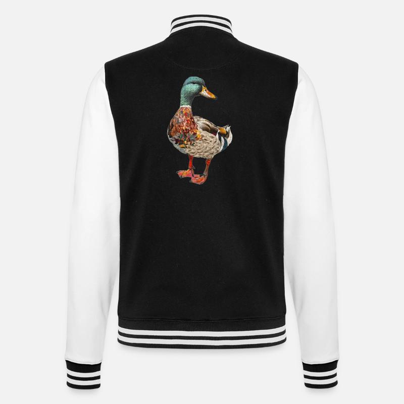 Duck - College Sweat Jacket - black/white