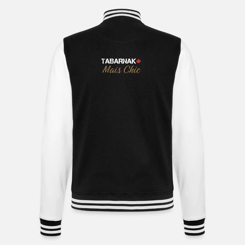 Tabarnak Chic Elegantes Naturmuster - College-Sweatjacke - Schwarz/Weiß