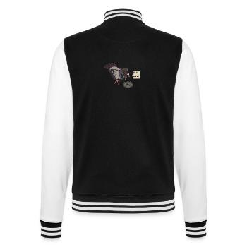 Sad Pigeon - College Sweat Jacket - black/white - Back - Marisol (170cm)