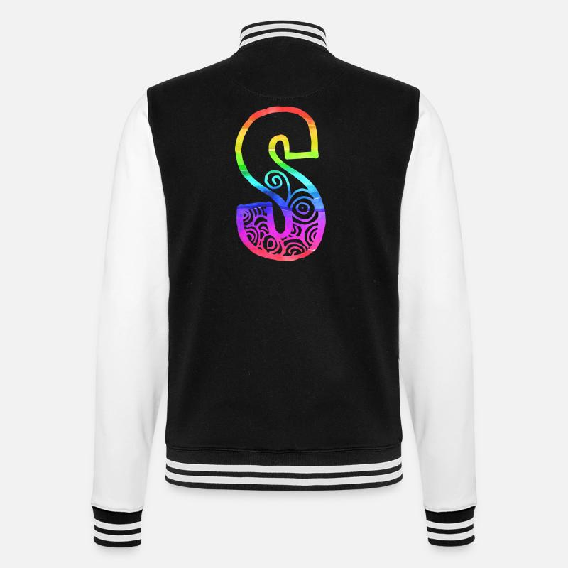 rainbow s - College Sweat Jacket - black/white