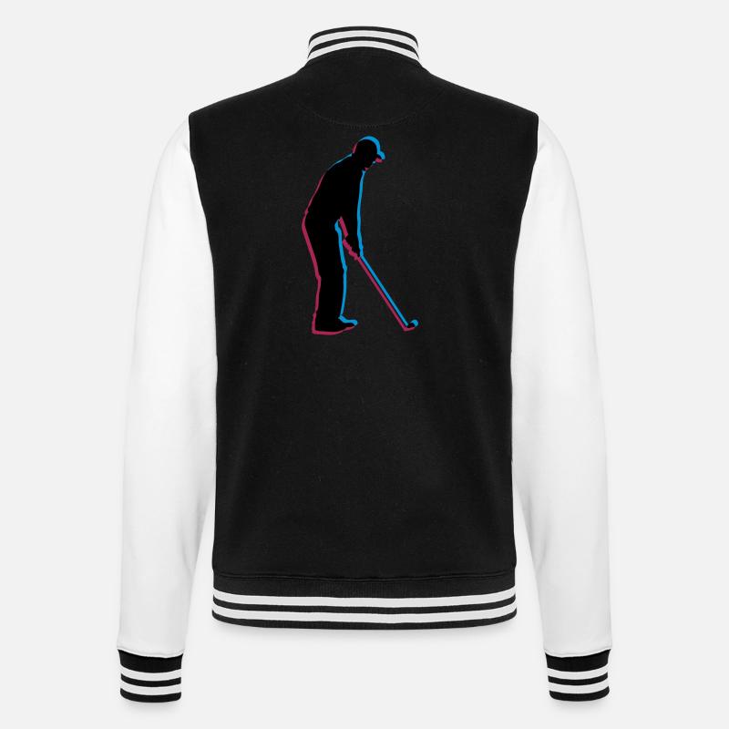 3D Silhouette Golf - College-Sweatjacke - Schwarz/Weiß