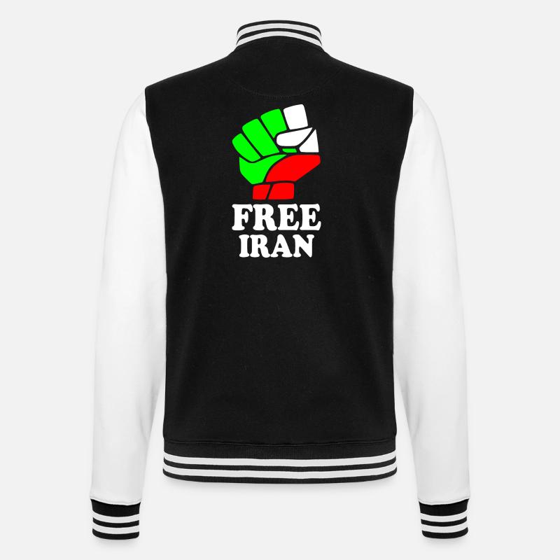 Free iran - Veste Teddy - noir/blanc