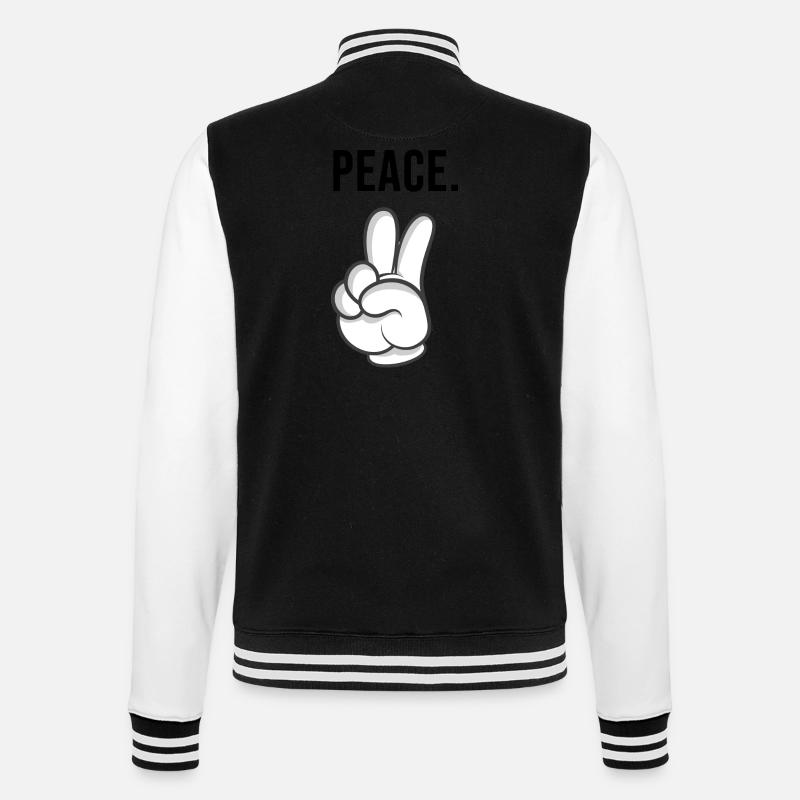 peace hand - College-Sweatjacke - Schwarz/Weiß