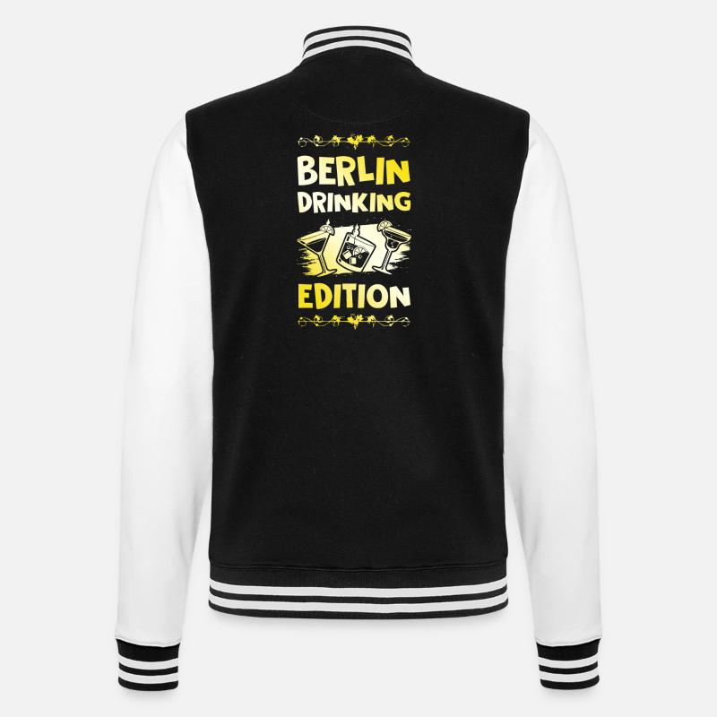 Berlin Drinking Spruch - College-Sweatjacke - Schwarz/Weiß