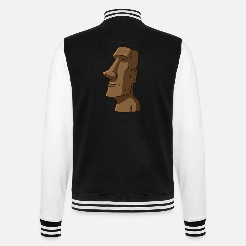 Statue de l’île de Pâques - Veste Teddy - noir/blanc