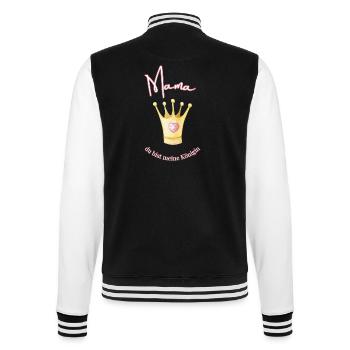 Mama - meine Königin. - College-Sweatjacke - Schwarz/Weiß - Hinten - Marisol (170cm)