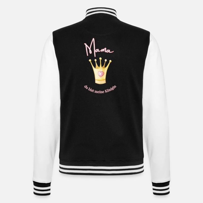 Mom - my queen. - College Sweat Jacket - black/white