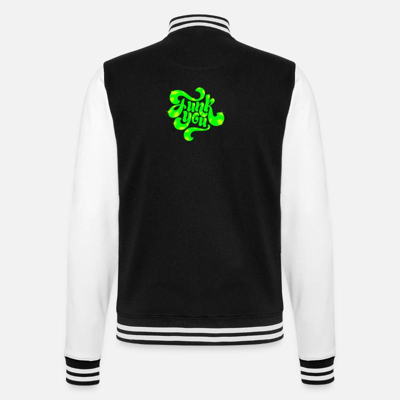 Conception de texte punk néon vert - Veste Teddy - noir/blanc