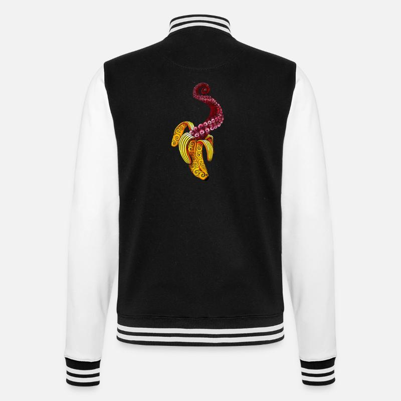 Wirbelnde Mutant-Banane - College-Sweatjacke - Schwarz/Weiß